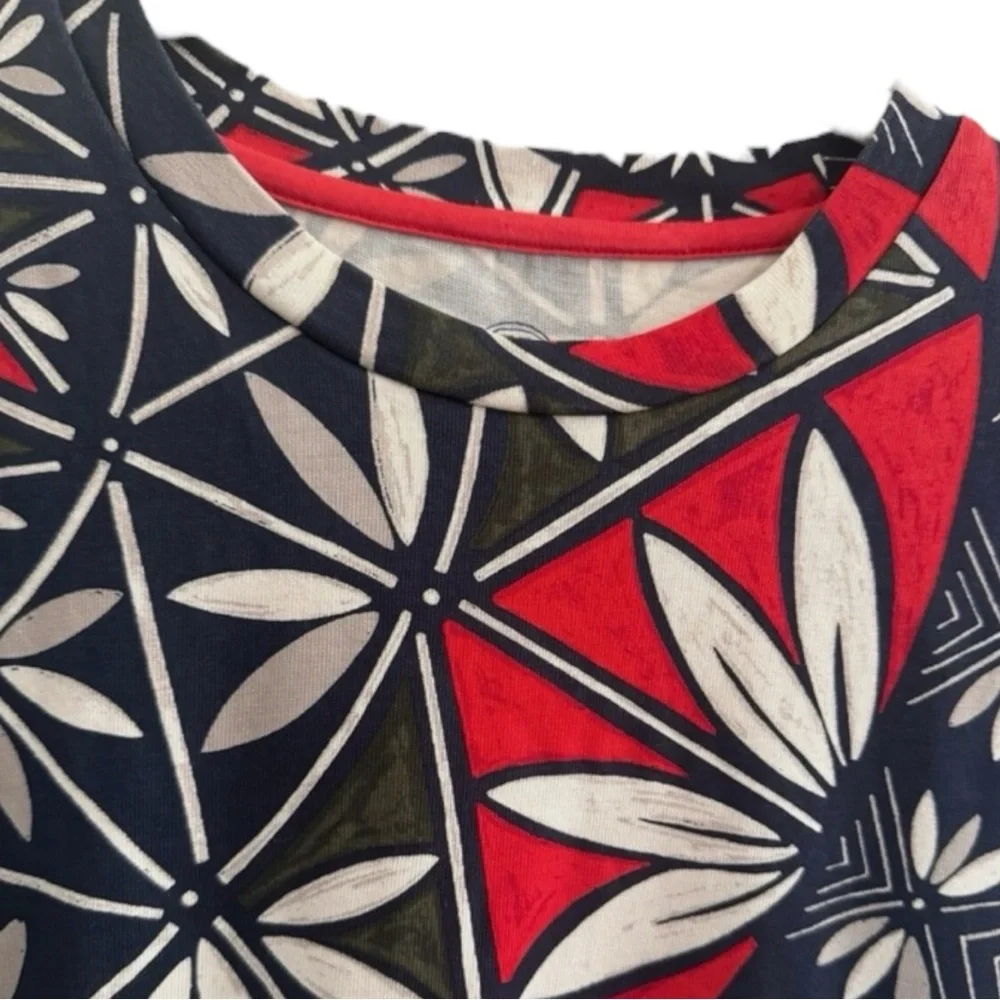 TORY BURCH Acoma Pottery Pima Cotton Drawstring Mini Dress Size Small — TEMPTING